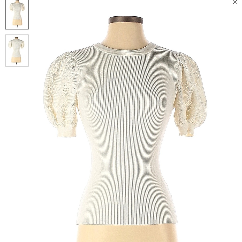 Millie puff sleeved cream pullover sweater